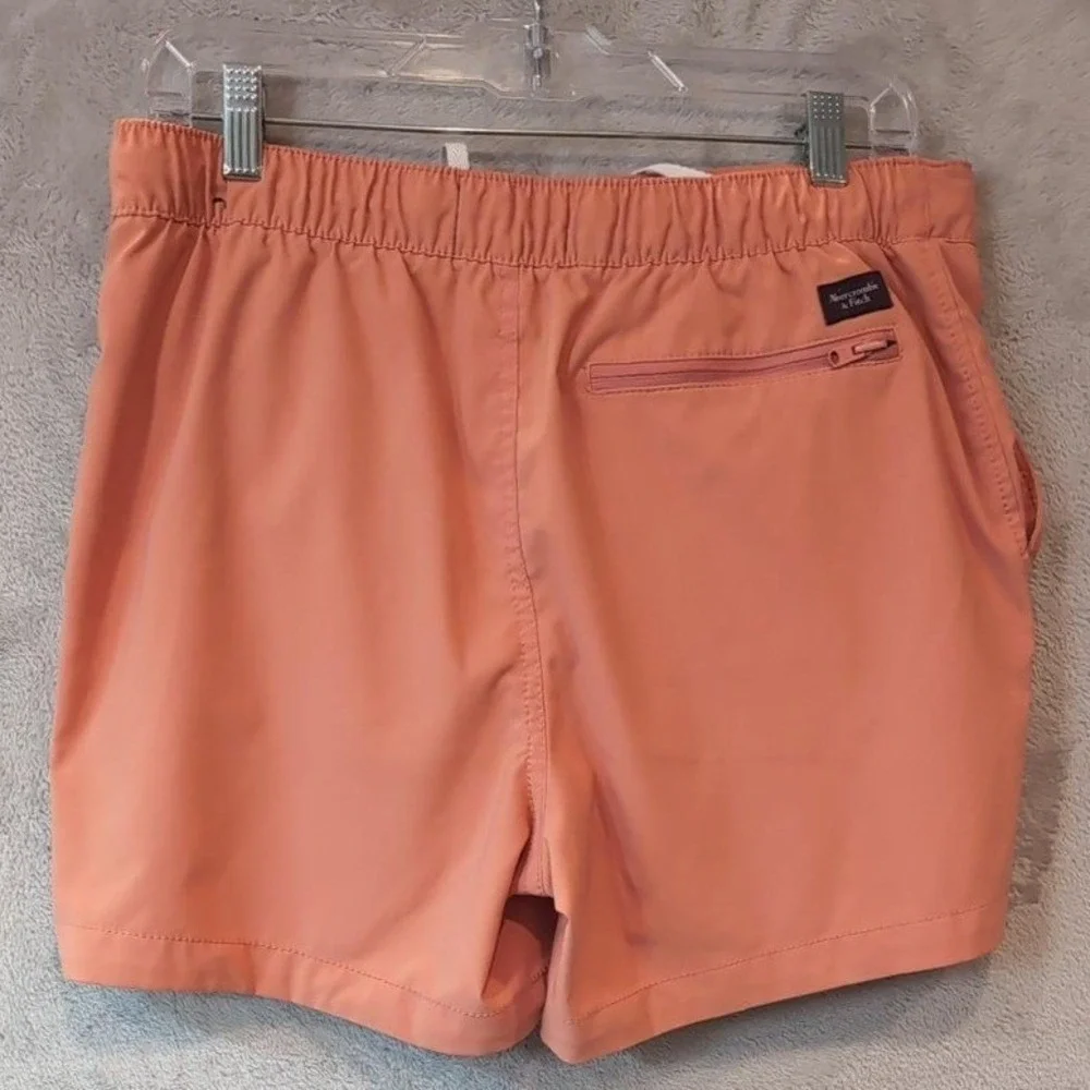Abercrombie & Fitch Mens Stretch Swim Trunks Coral Orange Medium 133S0133